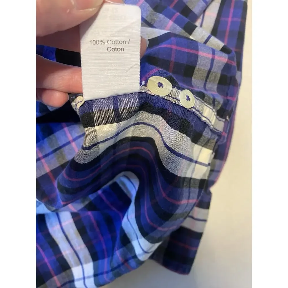J Crew Shirt Mens XL Plaid Long Sleeve Career Office Casual Cotton Button Down
